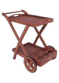 Garden Pleasure Servierwagen »Toledo«, Eukalyptusholz, 88X54 Cm, Rollbar braun, Größe B/H/T: 88 cm x 80 cm x 54 cm B/H/T: 88 cm x 80 cm x 54 cm ,...