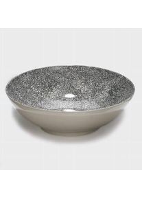 Lambert Obstschale »Kaori«, 2 Tlg., Aus Steingut, Krakelee-Glasur, Handgefertig, Ø 30 Cm schwarz-weiß, Größe Ø 30 cm Ø 30 cm , Kaori Schale, 2-teilig