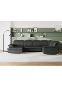 DOMO collection Wohnlandschaft »Franzi«, Im Xxl-Format, Wahlweise Mit Bettfunktion, Bettkasten grau, Größe B/H/T: 352 cm x 80 cm x 214 cm B/H/T:...