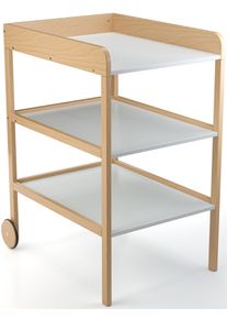 Geuther Wickelregal »Clarissa Xl«, Bis 11 Kg, Mit 2 Formschönen Retro-Holzrädern; Made In Germany, 56,4 Cm beige, Mobiles Wickelregal »Clarissa XL«