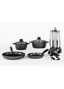 Krüger Krüger Topf-Set, Aluminiumguss, (Set, 13 Tlg.) schwarz , Aluguss-Kochgeschirr aus dem Hause Krüger