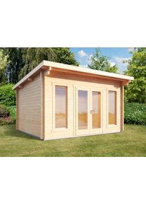 Wolff Gartenhaus »Trondheim 70-F Xl« beige Fußboden im Gartenhaus , Aus naturbelassenem Fichtenholz