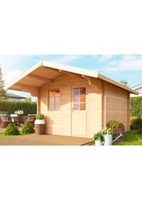Wolff Gartenhaus »Skagen 44-B« beige Fußboden im Gartenhaus , Aus naturbelassenem Fichtenholz