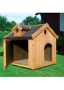 Promadino Hundehütte »Max«, Bxtxh: 110X108X112 Cm gelb, Größe B/H/T: 110 cm x 112 cm x 108 cm B/H/T: 110 cm x 112 cm x 108 cm , Aus imprägniertem...