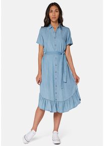 Mavi Midikleid »Sleeveless Dress«, Mit Volant Am Saumabschluss blau, Größe XS - N-Gr, Sommerkleid "SLEEVELESS DRESS" von Mavi