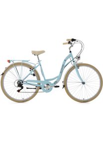 KS-Cycling Ks Cycling Cityrad »Casino«, 6 Gang, Shimano, Tourney Schaltwerk, Kettenschaltung blau, Größe 48 cm - 28 Zoll (71,12 cm), Hi-Ten-Stahlrahmen
