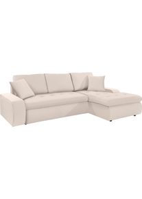 Trendmanufaktur Ecksofa, Xl Und Xxl, Wahlweise Mit Bettfunktion beige, Größe B/H/T: 246 cm x 86 cm x 155 cm B/H/T: 246 cm x 86 cm x 155 cm Struktur...