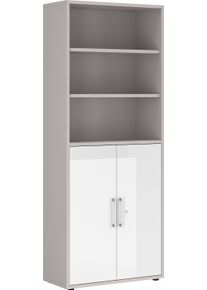 MAJA MÖBEL Maja Möbel Aktenschrank »Homebase«, Breite 89,2 Cm grau, Größe B/H/T: 89,2 cm x 221,5 cm x 40,1 cm B/H/T: 89,2 cm x 221,5 cm x 40,1 cm , Metallgriffe