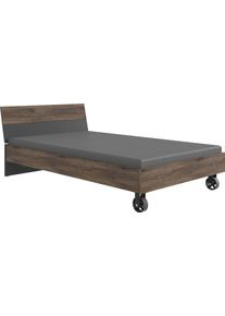 wimex Futonbett »Virginia«, Mit Metallrollen grau, Größe Liegefläche B/L: 140 cm x 200 cm , Moderner Industrial Stil