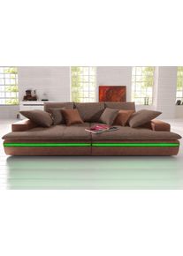 Mr. Couch Big-Sofa »Haiti«, Wahlweise Mit Kaltschaum (140kg Belastung/Sitz) Und Rgb-Beleuchtung braun, Größe B/H/T: 260 cm x 85 cm x 142 cm B/H/T:...