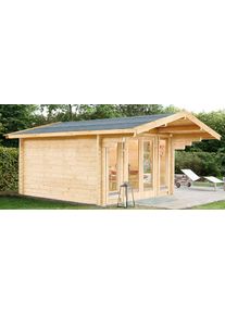 Wolff Gartenhaus »Hammerfest 70-F Xl« beige Fußboden im Gartenhaus , Aus naturbelassenem Fichtenholz