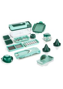 Genius Gemüseschneider »Nicer Dicer Fusion«, 13-Teilig Inkl. Julietti Spiralschneider, 2500 Ml Auffangbehälter grün, Das innovative Schneidgerät...