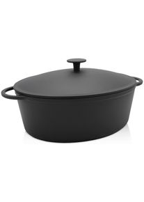 Krüger Krüger Bräter »Rustica«, Eisenguss-Emaille, 7,5 Liter, Induktion schwarz, Größe B/H/L: 27,3 cm x 12,5 cm x 34 cm B/H/L: 27,3 cm x 12,5 cm x 34 cm ,...