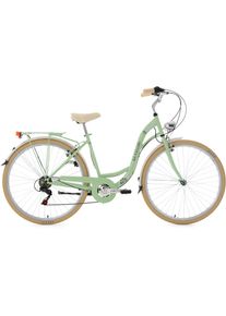 KS-Cycling Ks Cycling Cityrad »Casino«, 6 Gang, Shimano, Tourney Schaltwerk, Kettenschaltung grün, Größe 48 cm - 28 Zoll (71,12 cm), Hi-Ten-Stahlrahmen