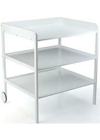 Geuther Wickelregal »Clara«, Mit 2 Formschönen Retro-Holzrädern; Made In Germany, 86,4 Cm weiß, Mobiles Wickelregal »Clara, XL«