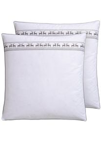 Älgdröm Älgdröm Federkopfkissen »Finja-Set«, Füllung: 90% Federn & 10% Daunen, Bezug: Baumwolle, (2 St.), Mit Skandinavischen Design! weiß, Größe B/L: 80...