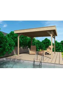 Wolff Holzpavillon »Elba«, Bxt: 350X352 Cm, Grundbauset beige, Größe B/H/T: 350 cm x 230 cm x 352 cm B/H/T: 350 cm x 230 cm x 352 cm , Aus...
