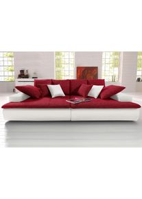 Mr. Couch Big-Sofa »Haiti«, Wahlweise Mit Kaltschaum (140kg Belastung/Sitz) Und Rgb-Beleuchtung rot, Größe B/H/T: 300 cm x 85 cm x 142 cm B/H/T:...