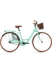 KS-Cycling Ks Cycling Cityrad »Zeeland«, 1 Gang grün, Größe 48 cm - 28 Zoll (71,12 cm), Aluminium-V-Brake vorne, Rücktrittbremse hinten