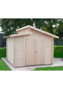 Wolff Gartenhaus »Bornholm 40-A Typ 1« beige Fußboden im Gartenhaus , Aus naturbelassenem Fichtenholz