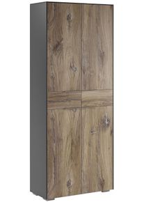 MAJA MÖBEL Maja Möbel Aktenschrank »Yolo Mio«, Tolle Holzoptik Mit Metallischen Akzenten braun, Größe B/H/T: 80,8 cm x 199,4 cm x 37,2 cm B/H/T: 80,8 cm x...