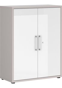 MAJA MÖBEL Maja Möbel Aktenschrank »Homebase«, Breite 89,2 Cm grau, Größe B/H/T: 89,2 cm x 113 cm x 40,1 cm B/H/T: 89,2 cm x 113 cm x 40,1 cm , Metallgriffe