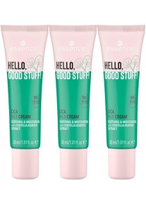 Essence Tagescreme »Hello, Good Stuff! Cica Face Cream«, (Set, 3 Tlg.) gelb - 90 ml, Beruhigende und feuchtigkeitsspendende Gesichtscreme...