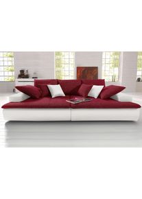 Mr. Couch Big-Sofa »Haiti«, Wahlweise Mit Kaltschaum (140kg Belastung/Sitz) Und Rgb-Beleuchtung rot, Größe B/H/T: 300 cm x 85 cm x 142 cm B/H/T:...