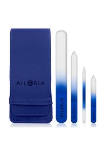 AILORIA Maniküre-Kosmetik-Etui »4 Contour Glasfeilen« blau, 1 runde und 3 flache Glasfeilen