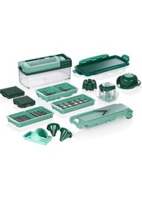 Genius Zerkleinerer »Nicer Dicer Fusion Smart«, 16-Tlg. Incl. Julietti Smart Spiralschneider, 1250 Ml Auffangbehälter grün , Kompaktes...