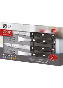 CS SOLINGEN Carl Schmidt Sohn Steakbesteck »Star Argentina«, (Set, 4 Tlg.), Rostfreier Edelstahl 18/10, Kunststoffgriff, 4-Teilig silberfarben 4 tlg. , Das...
