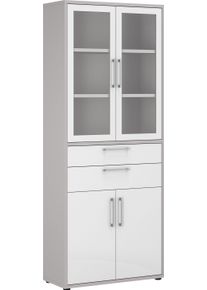 MAJA MÖBEL Maja Möbel Aktenschrank »Homebase«, Breite 89,2 Cm grau, Größe B/H/T: 89,2 cm x 221,5 cm x 40,1 cm B/H/T: 89,2 cm x 221,5 cm x 40,1 cm , Metallgriffe