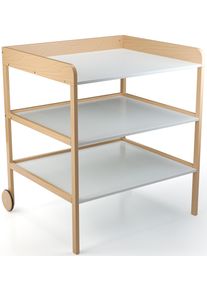 Geuther Wickelregal »Clara«, Mit 2 Formschönen Retro-Holzrädern; Made In Germany, 86,4 Cm beige, Mobiles Wickelregal »Clara, XL«