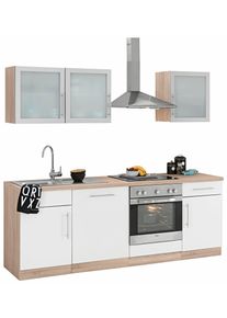 Wiho-Küchen Wiho Küchen Küchenzeile »Aachen«, Ohne E-Geräte, Breite 220 Cm weiß, Größe B: 220 cm B: 220 cm made_in_germany, Pflegeleichte Oberfläche