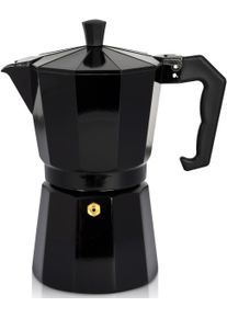 Krüger Krüger Espressokocher »Italiano Nero«, Aluminium schwarz, Kaffeebereiter in traditioneller eckige Form