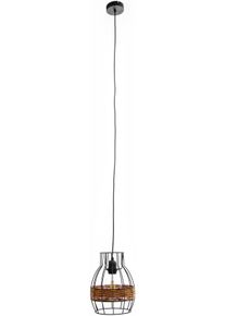 Nino Leuchten Pendelleuchte »Kimo«, Schirm Mit Rattan braun , trendiges Design