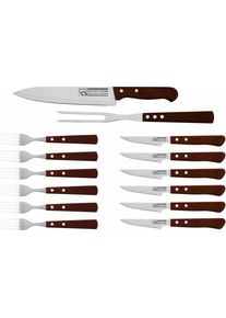 Cs Koch-Systeme Steakbesteck »Brühl«, (Set, 14 Tlg.), 14 Teile, Edelstahl Mit Holzgriffen braun 14 tlg. , Steakbesteck von CS Kochsysteme