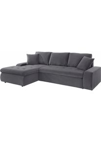 Trendmanufaktur Ecksofa, Xl Und Xxl, Wahlweise Mit Bettfunktion grau, Größe B/H/T: 246 cm x 86 cm x 155 cm B/H/T: 246 cm x 86 cm x 155 cm...