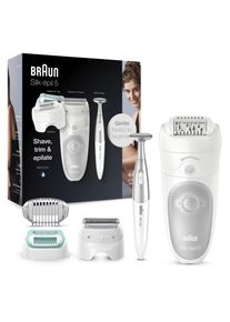 Braun Epilierer »Silk-Épil 5 5-825«, Wet&Dry, Hochfrequenz-Massageaufsatz grau, Sanft: ideal geeignet für Epilations-Einsteigerinnen