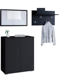 Inosign Garderoben-Set »Paris«, (3 St.) schwarz , Grifflose Optik