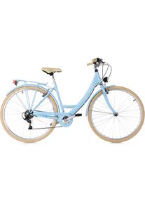 KS-Cycling Ks Cycling Cityrad »Toscana«, 6 Gang, Shimano, Tourney Schaltwerk, Kettenschaltung blau, Größe 41 cm - 26 Zoll (66,04 cm), 6-Gang-Drehgriffschaltung