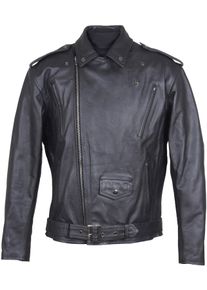 Roleff Motorradjacke »Ro 666«, 6 Taschen schwarz, Größe 5XL, Klassische Bikerjacke im Brando -Style