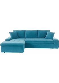 Trendmanufaktur Ecksofa, Xl Und Xxl, Wahlweise Mit Bettfunktion blau, Größe B/H/T: 246 cm x 86 cm x 155 cm B/H/T: 246 cm x 86 cm x 155 cm...