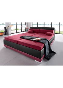 Maintal Polsterbett Kunstleder in rot, Größe B/L/H: 187 cm x 211 cm x 27 cm