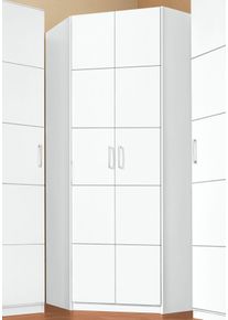 Priess Eckkleiderschrank »Bilbao« weiß, Größe H/T: 193 cm x 36 cm H/T: 193 cm x 36 cm , Eckschrank mit viel Stauraum