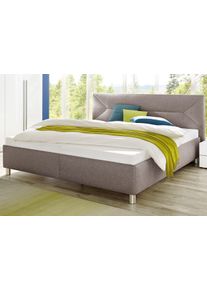 Maintal Polsterbett braun, Größe Liegefläche B/L: 140 cm x 200 cm Struktur nur Bettgestell , Kopfteil mit extravaganter Steppung