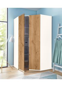 fresh to go Eckkleiderschrank »Level« weiß, Größe H: 216 cm H: 216 cm , Moderner Eckschrank