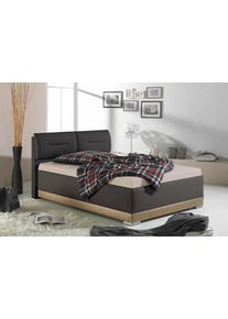 Maintal Polsterbett mit verstellbaren Kopfteil-Elementen in braun, Größe Liegefläche B/L: 140 cm x 200 cm