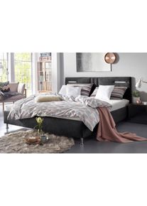 Westfalia Schlafkomfort Polsterbett »Elba« wahlweise mit LED-Beleuchtung in schwarz, Größe Liegefläche B/L: 180 cm x 200 cm