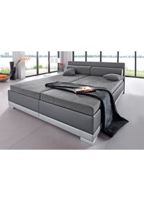 Maintal Polsterbett Kunstleder in grau, Größe B/L/H: 187 cm x 211 cm x 27 cm